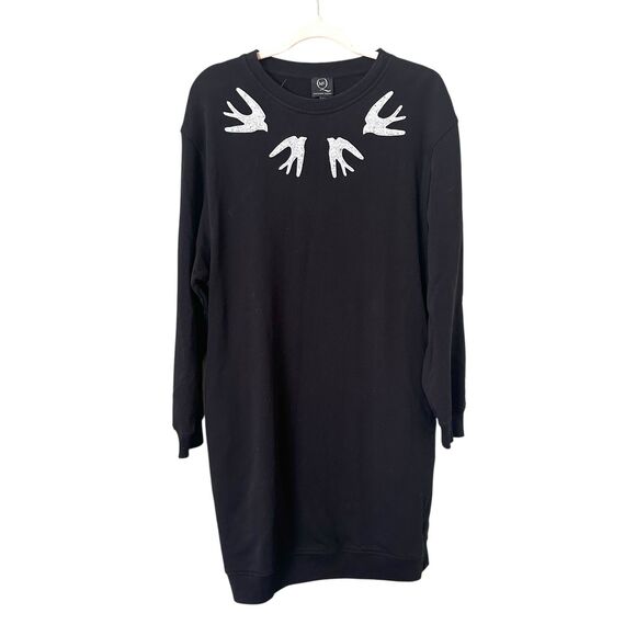 MCQ ALEXANDER MCQUEEN Sweatshirt Dress Sequin Detail Medium - Picture 2 of 5